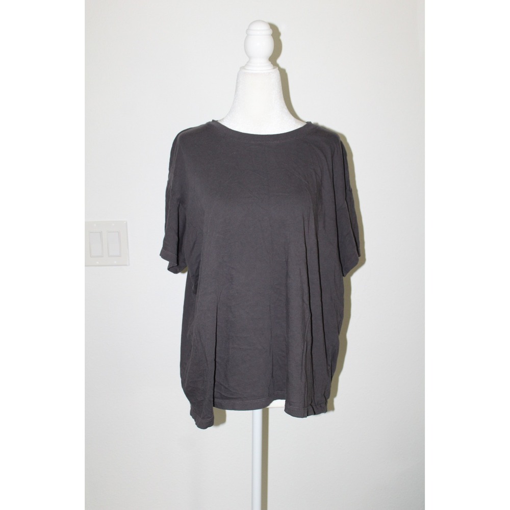 Madewell Softfade Cotton Oversized Tee Charcoal Gray Short‎ Sleeve Shirt L